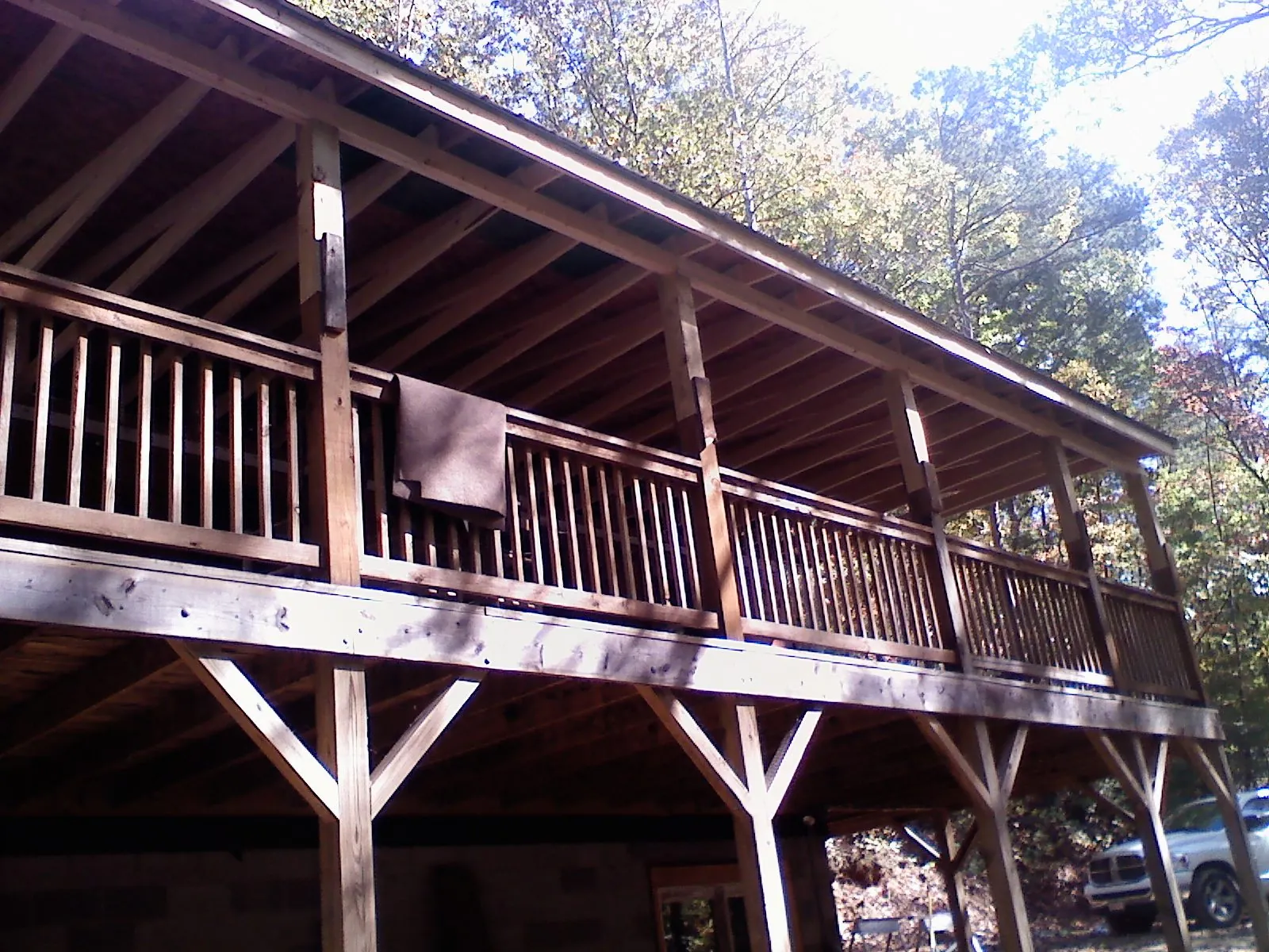 Timber framing under a new elevated porch and deck — Roof Leak Repair in Newdale by Roofing Brothers